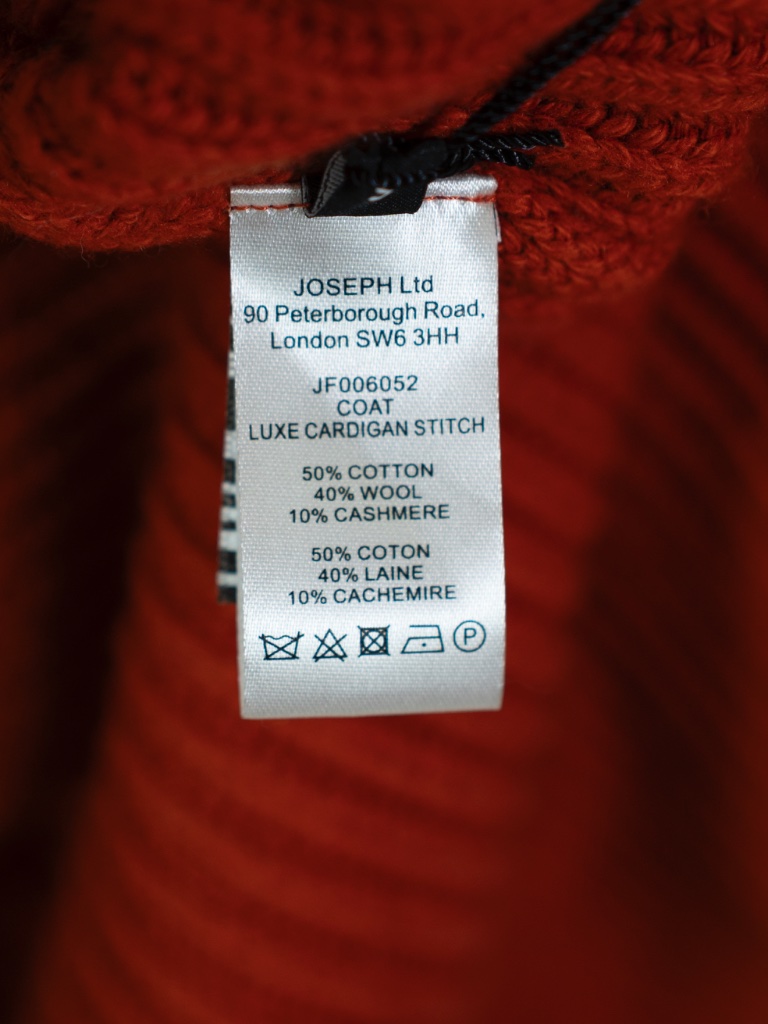New Joseph Coat Luxe Cardigan Cotton Wool Cashmere Sweater Knit Rooibos Orange S — image 3 of 4